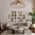 Eli Boucle Curved 3 Seater Sofa With Side Table Luxury Couch